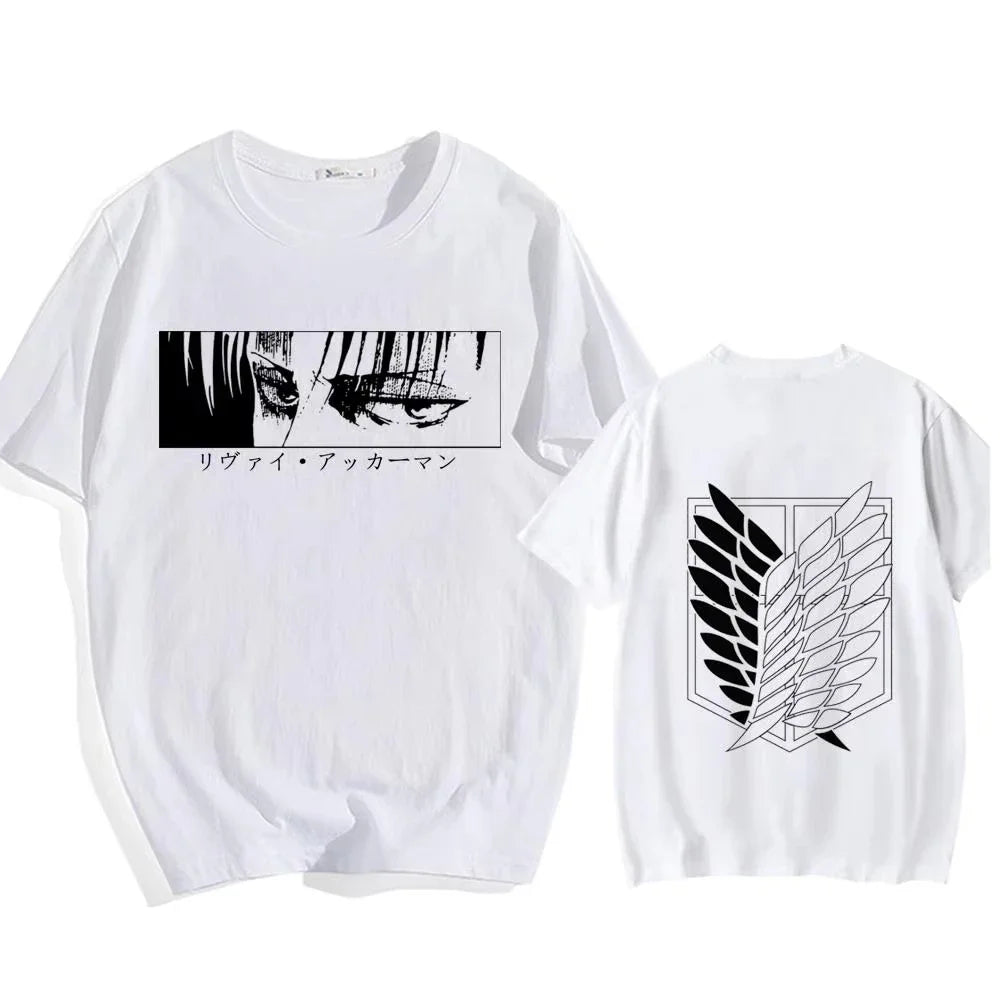 Attack on Titan Streetwear Men'S T Shirt Eren Yeager Shingeki No Kyojin Anime Summer Cotton Women Tops Tees Casual High Quality