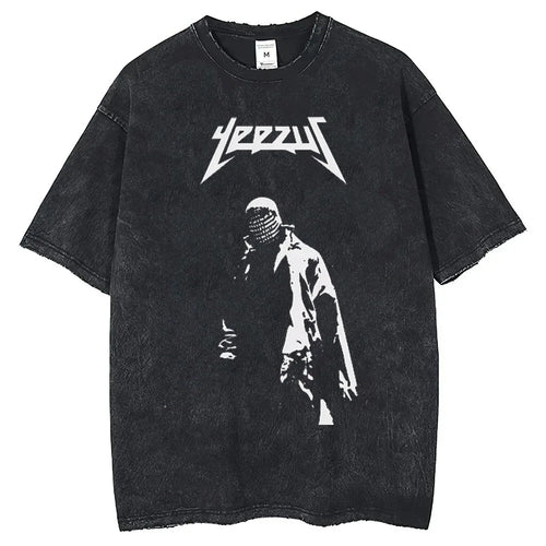 Rapper Kanye West Late Registration Tour 2005 Vintage Man Short Sleeve Tee Washing T Shirt Hip Hop Streetwear T-Shirts